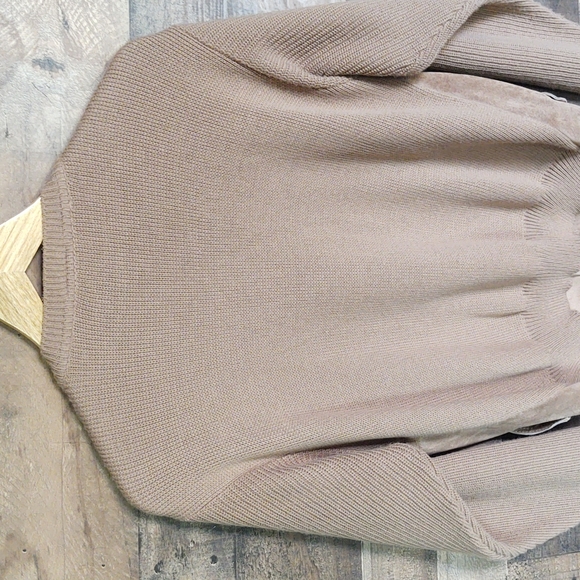 Vintage Setiage Made in Italy suede and Knit sweater Cardigan Jacket sz Med wom - Picture 14 of 17